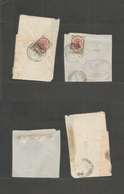 Persia. 1915 (14 Oct And 1 Nov) Bushire Under British Occupation. 2 Fragments Of Covers, Showing 6ch Ovptd One Shifted S - Iran