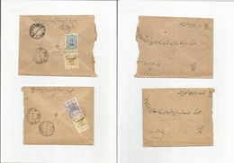 Persia. 1919. Provisorie Issues. Pair Of Diff Local Usages, Including One Mixed Usage. Ovptd Varieties. Nice Pair. - Iran