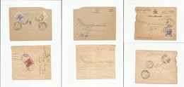 Persia. 1919. Provisorie Ovptd Issue. 3 Local Fkd Envelopes Diff Stamps + Rates. VF. - Irán