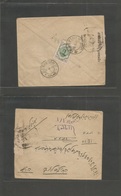 Persia. 1920 (16 Febr) Kazvin - Teheran (21 Febr) Reverse Fkd Env / 24 Ch Stamp + British Censor Label + Br. Crown Cache - Iran