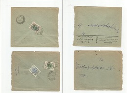 Persia. 1923 (March - Sept) Controle Ovptd Issue. Pair Of Diff Values Fkd Envelopes + Cancels. Interesting Items. VF. - Iran