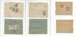 Persia. C. 1927. New Design / Mixed Issues. Trio Of Three Diff Fkd Local Envelopes, Diff Rates + Town Usages. Incl Zendj - Iran