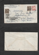 Philippines. 1947. Manila - Germany, Dresden. Fkd Comercial Envelope + Held For Further, Which Was Added Cancelled And S - Philippines
