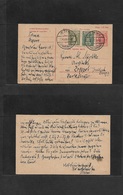 Poland. 1921 (25 April) Jezewo - Zupot, Danzig. 1,25 Fen Red Stat Card + 2 Adtls, Cds. VF Usage. - Andere & Zonder Classificatie