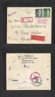 Poland. 1942 (Oct) German Occup. Petrikau - Switzerland St. Blaise. Swiss Internees Mail Camp. Registered Multifkd Envel - Other & Unclassified