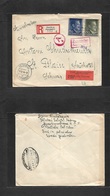 Poland. 1944 (13 July) German Occup. Petrikau - Switzerland, St. Blaise. Swiss Internees Mail Camp. Registered Multifkd  - Autres & Non Classés