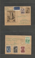 Poland. 1947 (26 Oct) Poznan - Sweden, Stockholm. Ana 5xt/3zt Illustrated Stat Card + Adtls (front + Reverse) On Airmail - Other & Unclassified