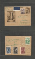 Poland. 1947 (26 Oct) Poznan - Sweden, Stockholm. Ana 5xt/3zt Illustrated Stat Card + Adtls (front + Reverse) On Airmail - Andere & Zonder Classificatie