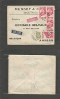 Portugal - Xx. 1930 (16 Jun) Seixal, Lisboa - Belgium, Anvers. Air Multifkd Issue Env Incl Luisiadas + Gil Vicente. Fine - Other & Unclassified