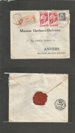 Portugal - Xx. 1938 (Ago) Faro - Belgium, Anvers. Registered Multifkd Env Incl Gil Vicente + Lousiadas. Fine Usage. - Otros & Sin Clasificación