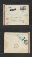 Portugal - Xx. 1943 (25 March) Campolide - Belgium, Bruxelles Via Murich (30 March) Air Fkd + Nazi Censored Envelope. Ra - Sonstige & Ohne Zuordnung