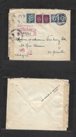 Portugal - Xx. 1943 (9 Apr) Lisboa - Belgium, Bruxelles. Registered Multifkd Air Envelope Incl Luisiadas, Caravela + Tud - Other & Unclassified