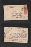 Romania. 1923 (1 June) Kischinolt, Basarabia - Spain, San Felin Guixols. Orange Stat Card + 2 Adtls, Cds. Better Destina - Autres & Non Classés