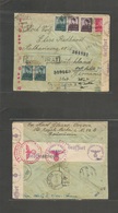 Romania. 1943 (1 March) Orsova - Germany. Registered Double Censored Multifkd Envelope. Plenty Cacheted. - Sonstige & Ohne Zuordnung