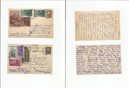 Romania. 1954-5. Pair Of Multifkd + Registered Illustraded Stat Cards. Fine Duo. Opportunity. - Other & Unclassified