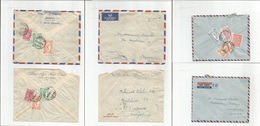 Saudi Arabia. 1957. 3 Diff Reverse Multifkd Airmail Envelopes. Djeddah. Two Circulated To Switzerland. Fine Trio. - Saudi Arabia