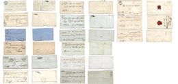 Serbia. 1860s. Selection Of 15 Mostly Diffferent Stampless Red Registered Official, Color Marks Town Cachets From Old St - Serbien