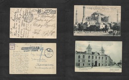 Serbia. 1914-16. 2 Locally WWI Military Free FM Circulated Ppc, Both With Diff Censor Large Cachets. Fine Pair. - Serbie