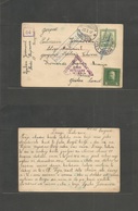 Serbia. 1917 (18 March) Belgrade - Greece, Solun. 8d Green Stat + Adtl, Serbia + Austria Censor Cachets. VF Nice Appeara - Serbia