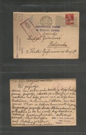 Serbia. 1918 (14 Aug) Switzerland, Geneva - Belgrade. Fkd Swiss Strip Card With Special Cachet "gevernment General De Be - Serbia