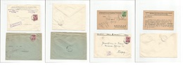 Serbia. 1941-42. Four Diff Ovptd Values Usages On Cover, Censored Diff Cachets, Incl One Business Card Rate. Fine Group. - Serbia