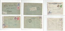Serbia. 1941-42. 3 Multifkd Diff Stamps Values Registered Internal Censored Covers, Including 5,50 Din, Etc. Opportunity - Serbien