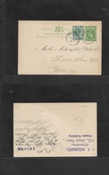 South Africa. 1913 (19 June) ORC, Kinira. Mount Frere - Germany, Zwickan 1/2d Green Stat Card + 1/2d Adtl, Cds. Fine Use - Other & Unclassified