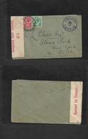 South Africa. 1916 (Nov) Wclape - USA, NYC. Multifkd Env S. Africa Censor Label And Cachet. WWI. - Autres & Non Classés