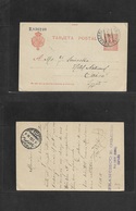 E-Provincias. 1913 (1 Abril) Baleares, Villa Carlos, Menorca - Egipto, Cairo. TP Alf XIII 10 Cts Naranja. Raro Destino. - Other & Unclassified