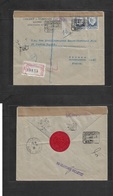 E-Perforados. 1936 (28 Ago) Madrid - France, Grassee (1 Sept) Perforardos CL. Sobre Certificado 50 Cts Azul Salneas (x2) - Other & Unclassified