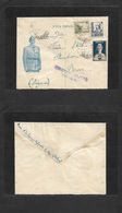 E-Estado Español. 1938 (23 Dec) Ibiza, Baleares - Suiza, Berna. Sobre Ilustrado Franco Con Local Pro Paro 5 Cts Azul Y E - Other & Unclassified