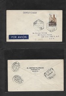E - Ifni. 1949 (13 Dec) Sidi Ifni - USA, NYC (23 Dec) Sobre Certificado Via Aerea Tarifa 5 Pts. Bonito. - Other & Unclassified