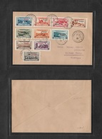 Marruecos - French. 1929 (1 Feb) Tanger Ovptd Issue 10 Values To 5 Fr, On Cover Usage To Germany, Waldsee. Most Unusual  - Marruecos (1956-...)