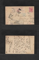 Straits Settlements Singapore. 1895 (Sept 9) Singapore - Java, Malang, Dutch Indies (9-16 April) Registered AR 3c Red St - Singapour (1959-...)