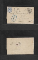 Switzerland. 1880 (12 July) Balsthal - Mumliswyl (13 July) Early Unfranked EL + Taxed Arrival 10c Blue PO Tied Cds. Fine - Otros & Sin Clasificación