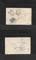 Switzerland. 1881 (20 Apr) France, Montreaux, Tarn - Geneve (29 Apr) Unfranked Env, French Taxed "30" + Red Triangle Cac - Other & Unclassified
