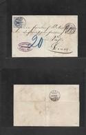 Switzerland. 1883 (19 June) Langnau - Berr, Multifkd EL, Taxed + Early Arrival Postage Due. 20c Tied Cds. VF Used. - Other & Unclassified