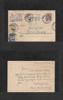 Switzerland. 1887 (20 Oct) Germany, Berlin - Glarus (22 Oct) 5pf Lilac Stat Card, Taxed + (x2) Swiss Postage Dues Mixed  - Andere & Zonder Classificatie