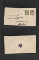 Switzerland. 1898 (27 Sept) Zurich5 - Zurich1. Fkd 2c Brown Envelope + Taxed "3" + Swiss P. Due Red / Apple Green, Tied  - Other & Unclassified