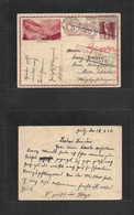 Switzerland - Stationery. 1930 (22 Aug) Zurich - Roma, Italy. 20c Red Stat Illustr Klosters Card + Taxed + (x2) Italian  - Other & Unclassified