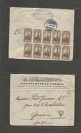 Turkey. 1915 (Nov) Istambul - Switzerland, Geneve (1919) Comercial Travellers Of The Sultan. Fkd Envelope + Held By Brit - Altri & Non Classificati