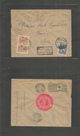 Turkey. 1917 (Feb) Istambul Mahmoud Pacha - Switzerland, Geneve (21-22 Febr) Censored Multifkd Ovptd Issue Env. VF. - Andere & Zonder Classificatie