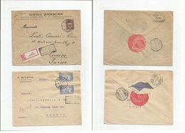 Turkey. 1917 (27 Oct - 14 Dec) Galata - Switzerland, Geneve (2 Dec And 19 Jan 19) Pair Of Registered Fine Covers. XF. - Autres & Non Classés