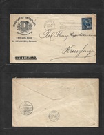 Usa. 1901 (8 March) Chicago - Switzerling, Kreuzlingen (22 March) Swiss Circulate Cover Printed Franked Envelope. Nice I - Other & Unclassified