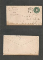 Usa - Stationery. 1901 (Apr 7) Plattesville, Wis - Santa Paula, CA. National BEE - Keepers Ass. 1c Green Stat Env. Fine. - Other & Unclassified