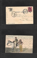 Usa. 1906 (Jan 25) Coffeyville, Kansas - Penang, Malaysia, Strait Settlements (March 1) Fkd Ppc Of Indian Cowboys. - Other & Unclassified