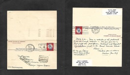 Usa - Stationery. 1957 (3 Apr) Akron, DH - COMORO Islands, French Indian Ocean, Via Madagascar + Retour Cachets. 4c USA  - Other & Unclassified