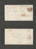 Venezuela. 1863 (Feb 22 ) Caracas - Spain, Pamplona (20 March) Via London (17 March) E. Fkd 2 Reales Red Brown First Iss - Venezuela