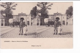 LORIENT - Place Et Porte Du Morbihan (carte Stéréoscopique) - Lorient