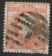 Timbre Portugal 80c Orange 1870 Yvert N°31 - Used Stamps